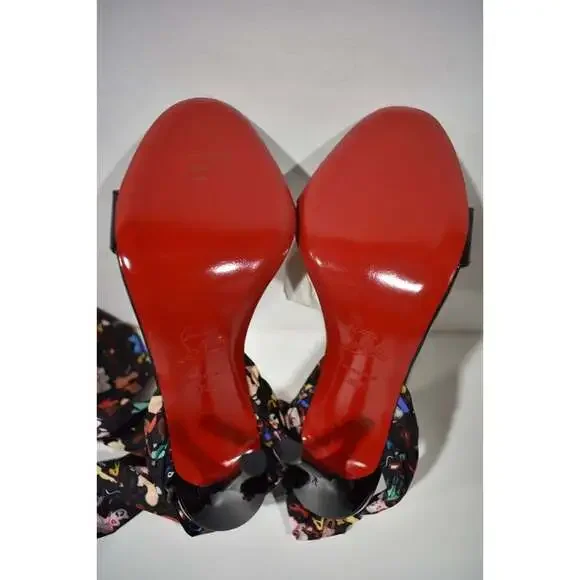 Christian Louboutin Fetish Du Desert 100 Black Lace Up Tie Sandal Heel Pump 39.5 - Picture 12 of 12